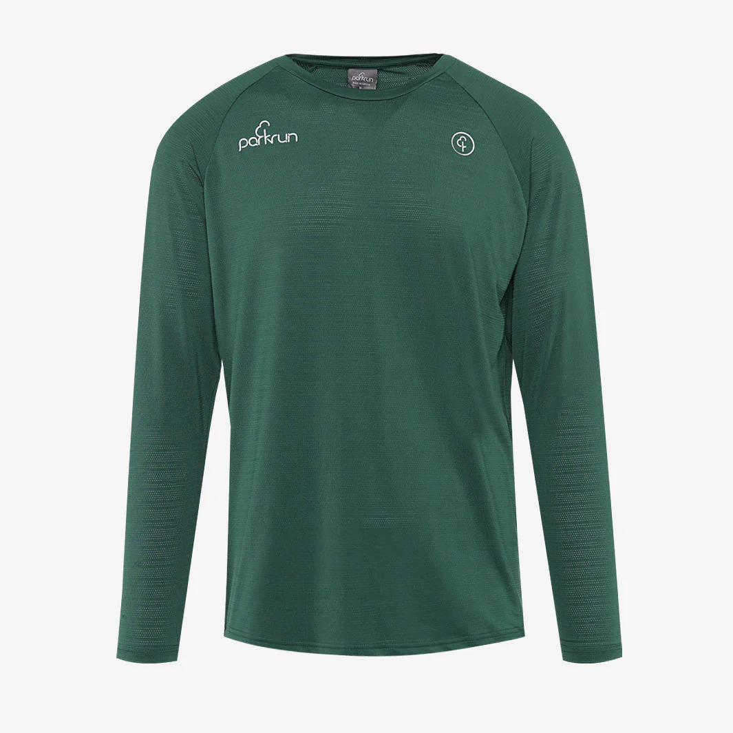 parkrun Milestone Men's Long Sleeve Shirt 250 - Green - Image 2
