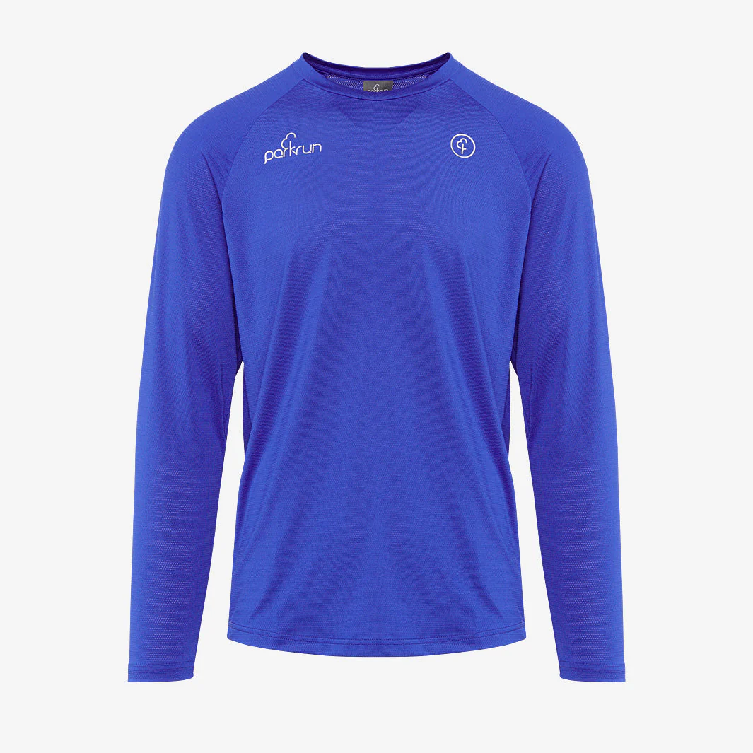 parkrun Milestone Men's Long Sleeve Shirt 500 - Blue - Image 2