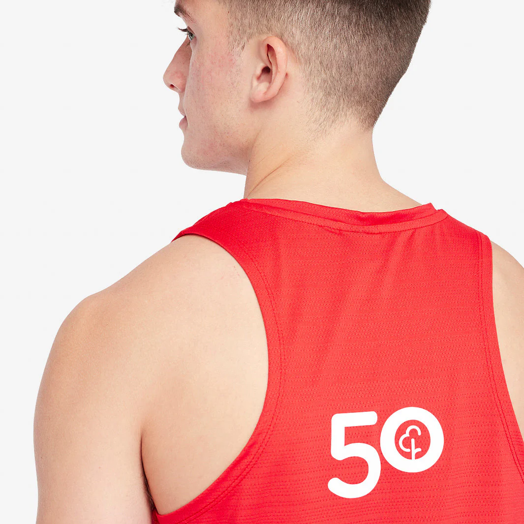 parkrun Milestone Men's Singlet 50 - Red - Image 2