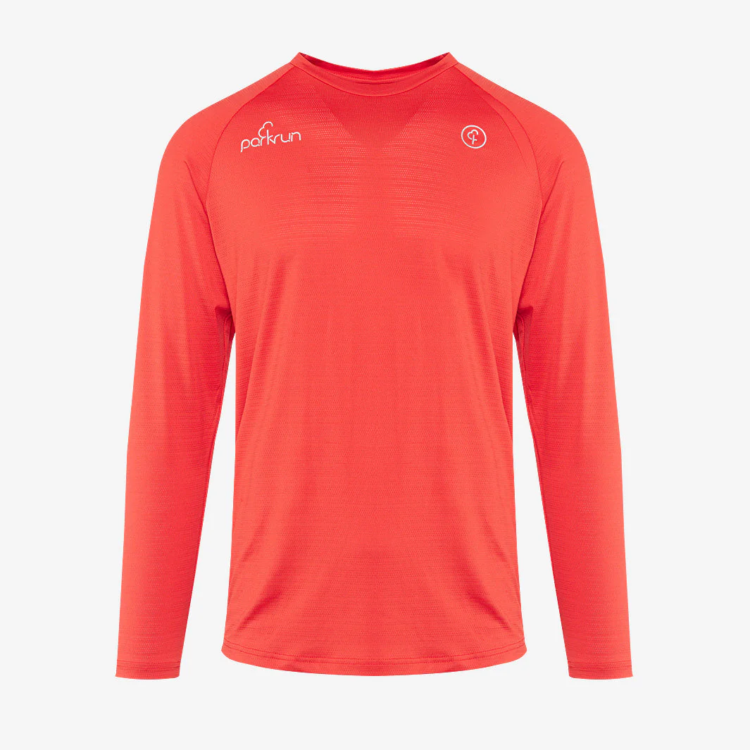parkrun Milestone Men's Volunteer Long Sleeve Shirt 50 - Red - Image 2
