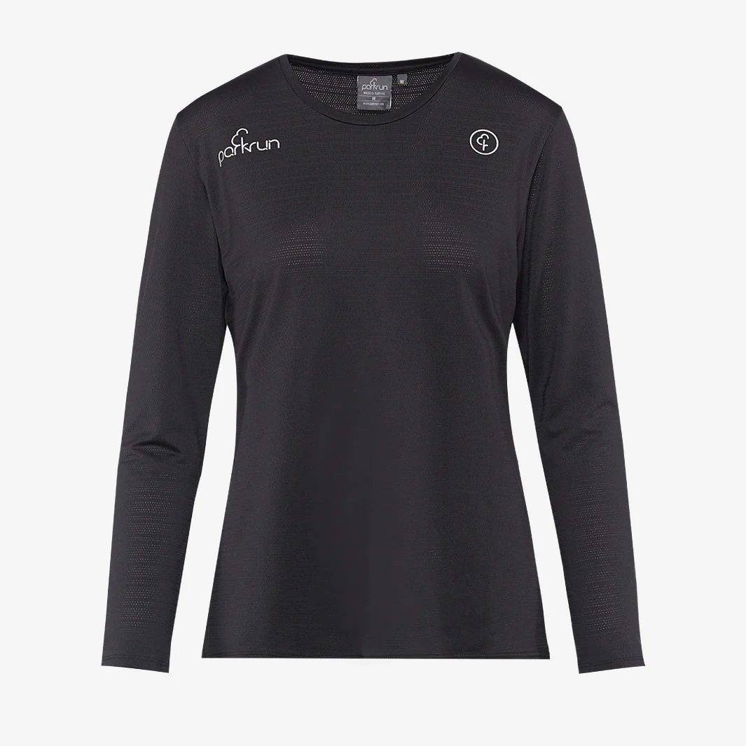 parkrun Milestone Women's Volunteer Long Sleeve Shirt 100 - Black - Image 2